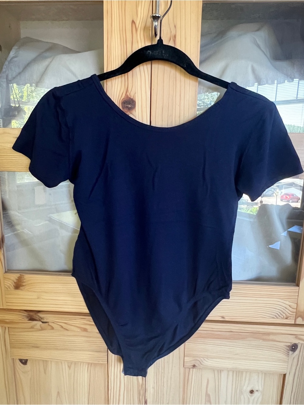 Banana Republic Black Short-Sleeve Scoop Neck Bodysuit